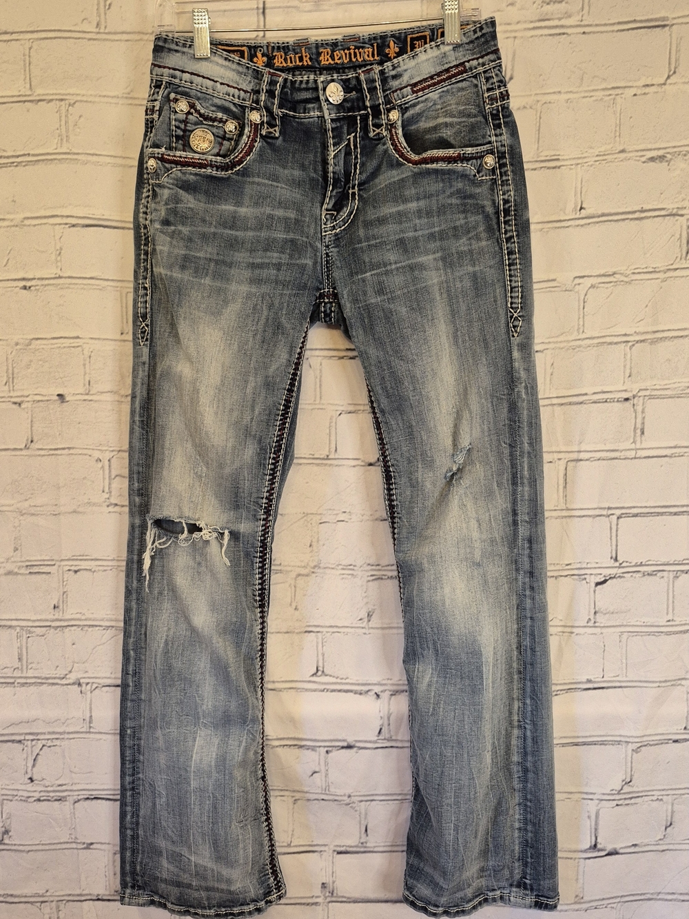 Rock Revival Distressed Light Wash Jeans